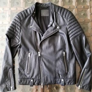 All Saints Leather motorcycle style jacket